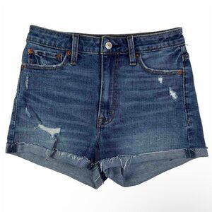 Abercrombie & Fitch High Rise Cuffed Cut Off Jean‎ Shorts with Pockets Size 26/2